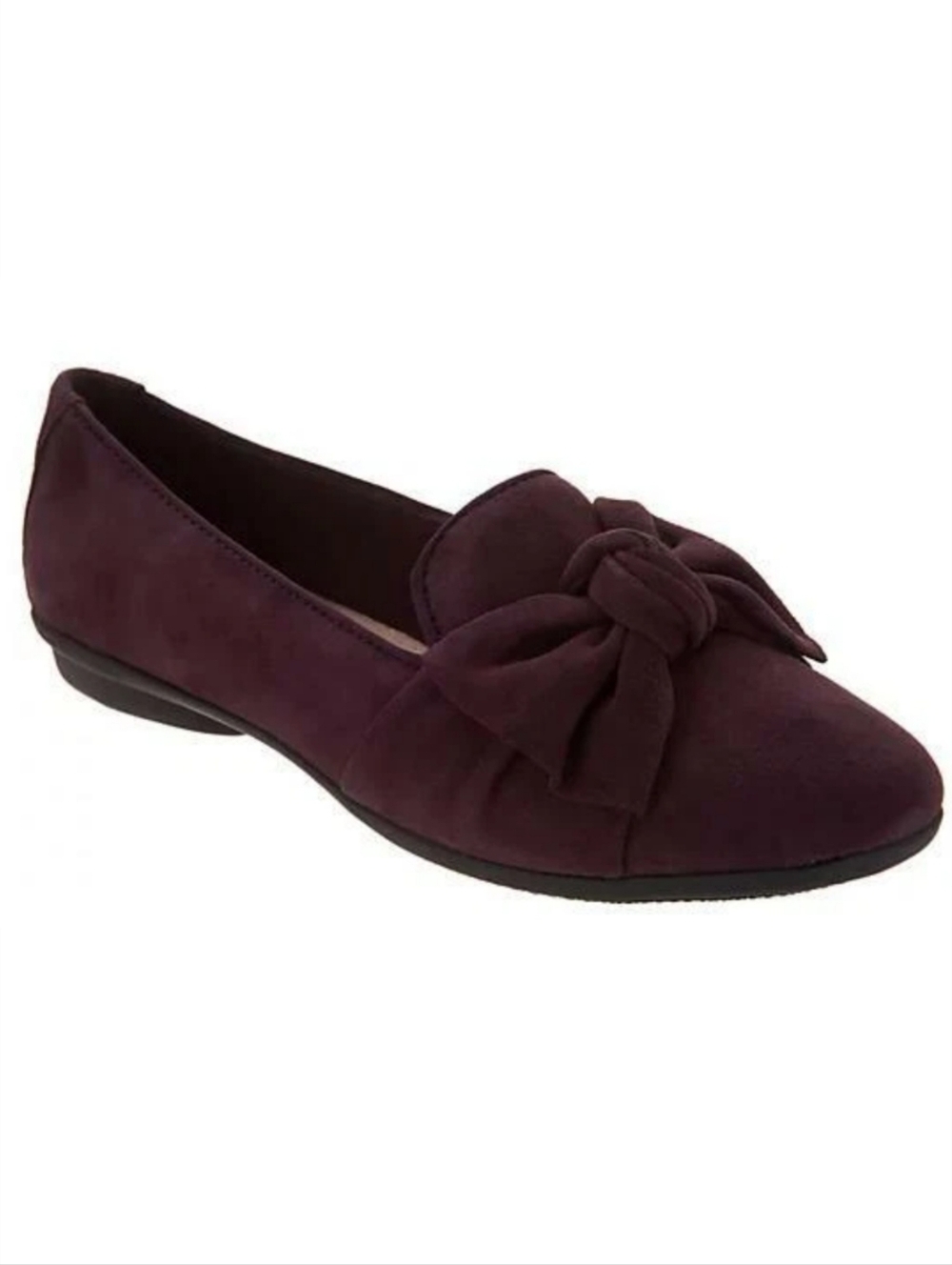 Collection by Clarks Gracelin Cushion Soft Purple Bow Flat Loafer Slip Ons 8M
